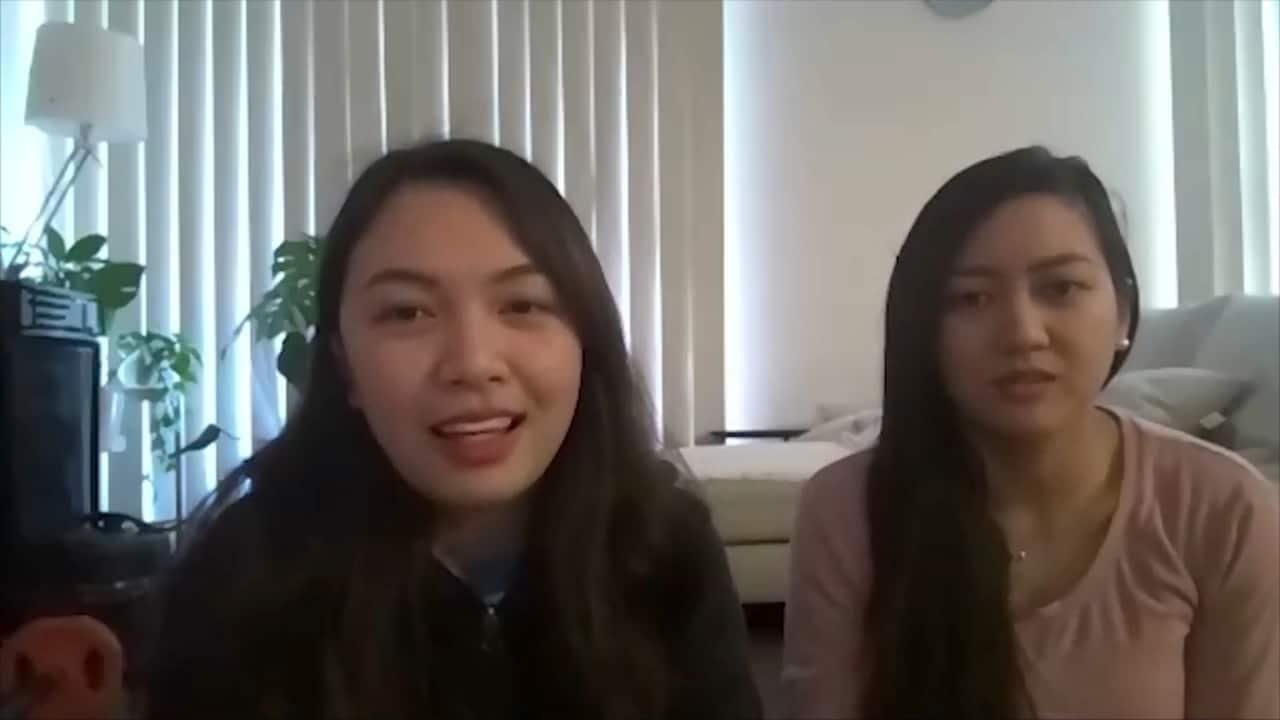 Kristine Villaranta and Jonah Elma say they are trying to maintain a positive mindset to get through the next 14 days of strict quarantine.