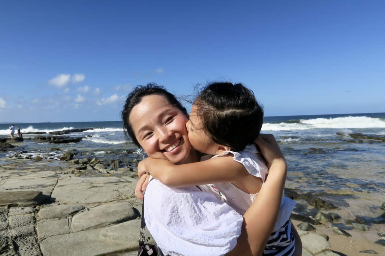 Kumhee with her daughter Jiwon.