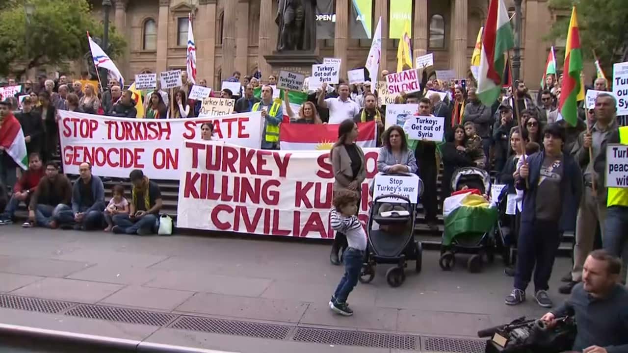 Supports of Kurds in Syria rallied in Melbourne.  