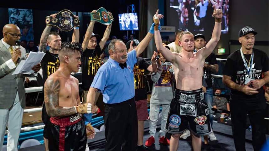 Kye 'Frenzy' Mackenzie defeats Philippino Jonel Alibio in September 2017.