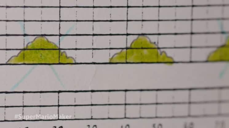 Graph paper drawing that went into the original Super Mario Bros. (Nintendo)