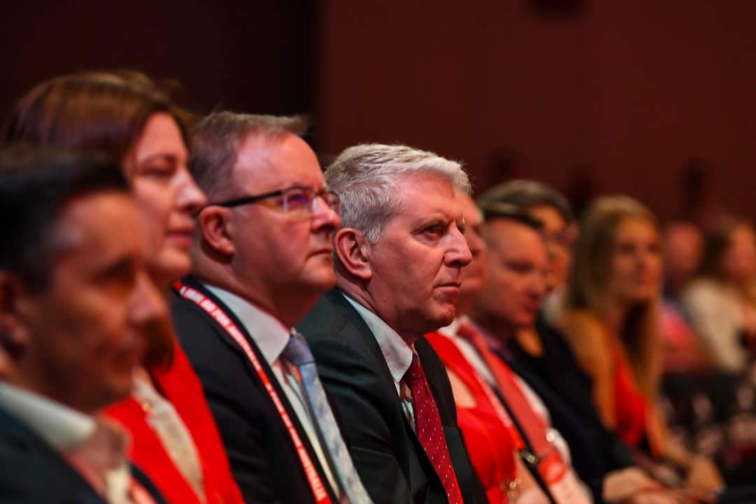Shadow Employment Minister Brendan O'Connor and Shadow Minister for Infrastructure, Transport, Cities, Tourism, Anthony Albanese.