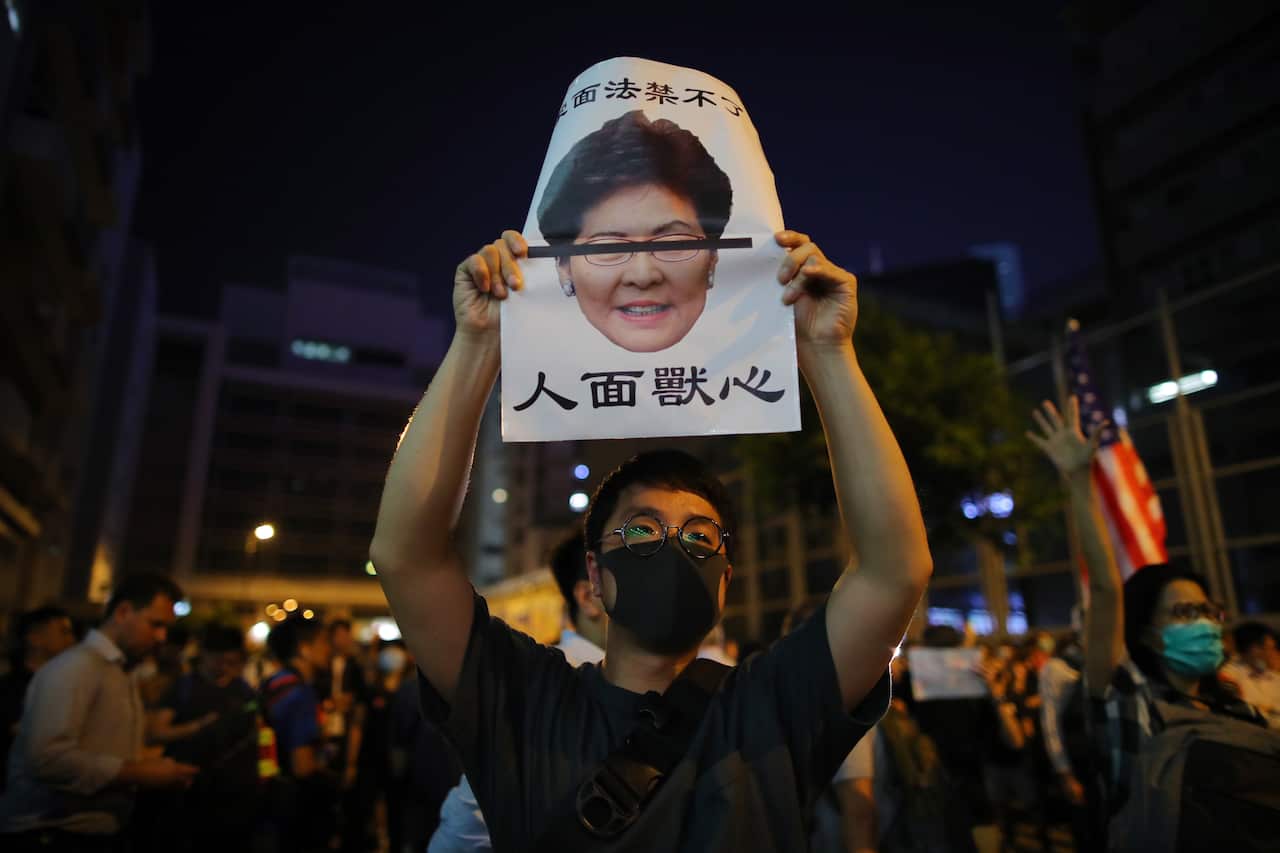 Ms Lam has come under fire from Hong Kong citizens.