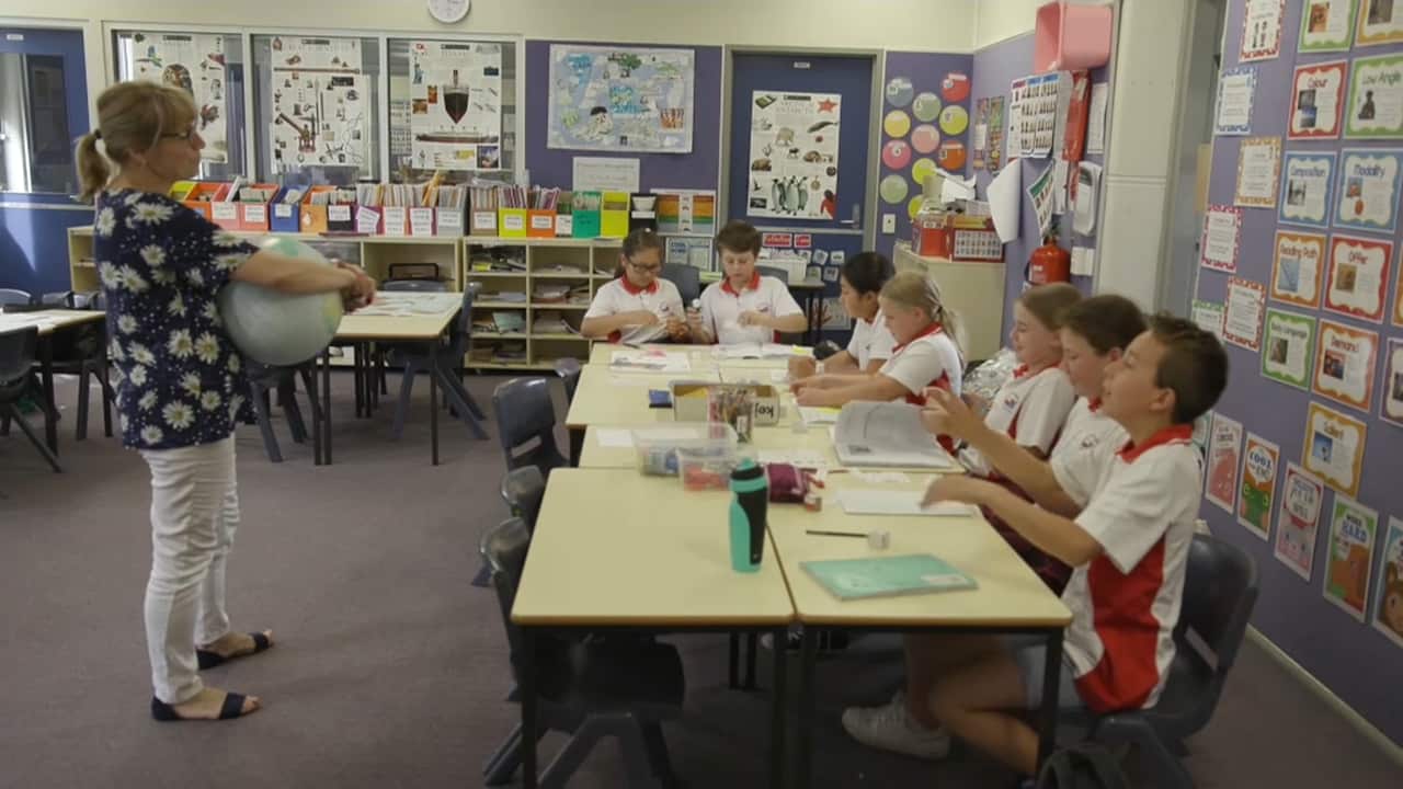 Australian students attend a language class