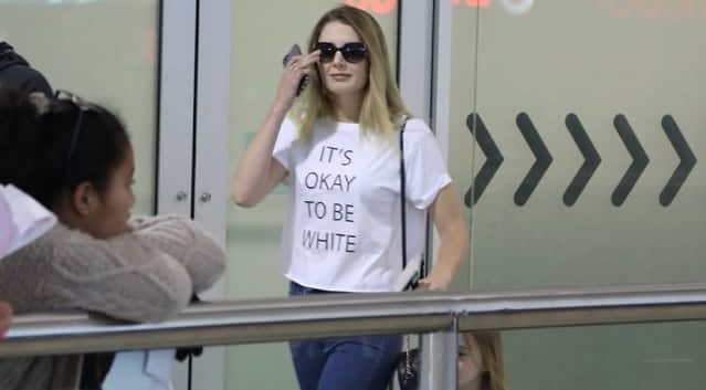 Lauren Southern arriving at Brisbane Airport.