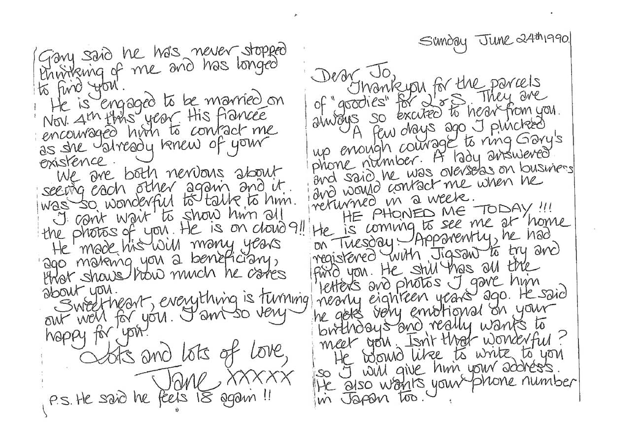 A letter from Jane to Jo