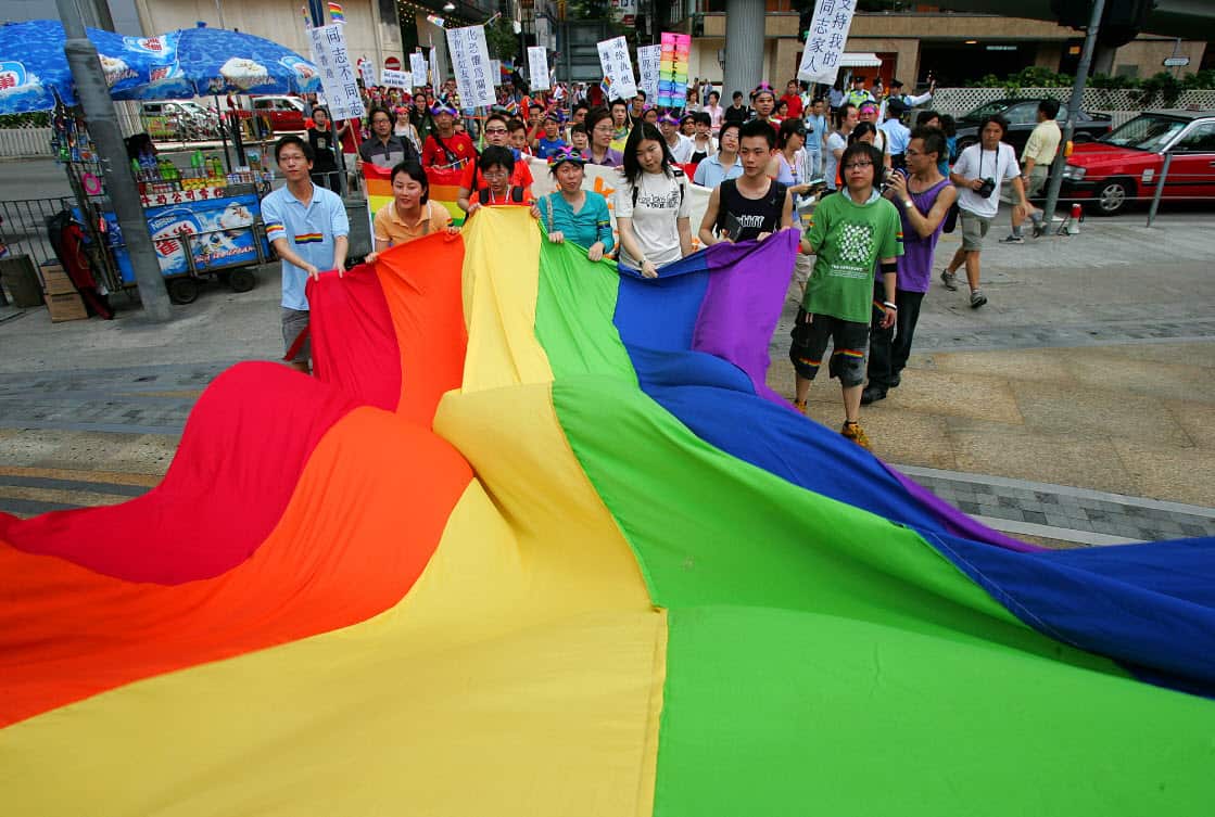 LGBT rights campaigners in Hong Kong (AAP)