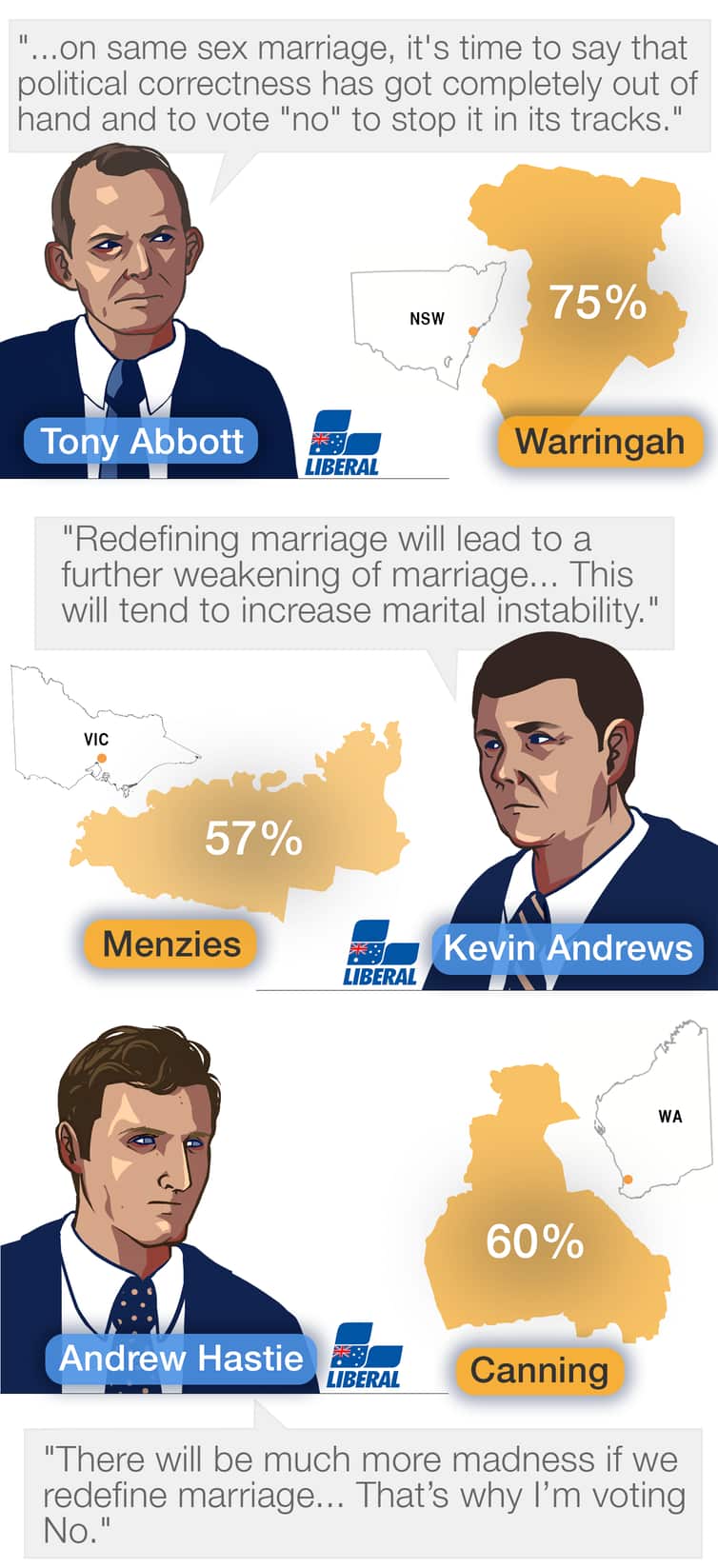 Liberal seats that voted Yes  