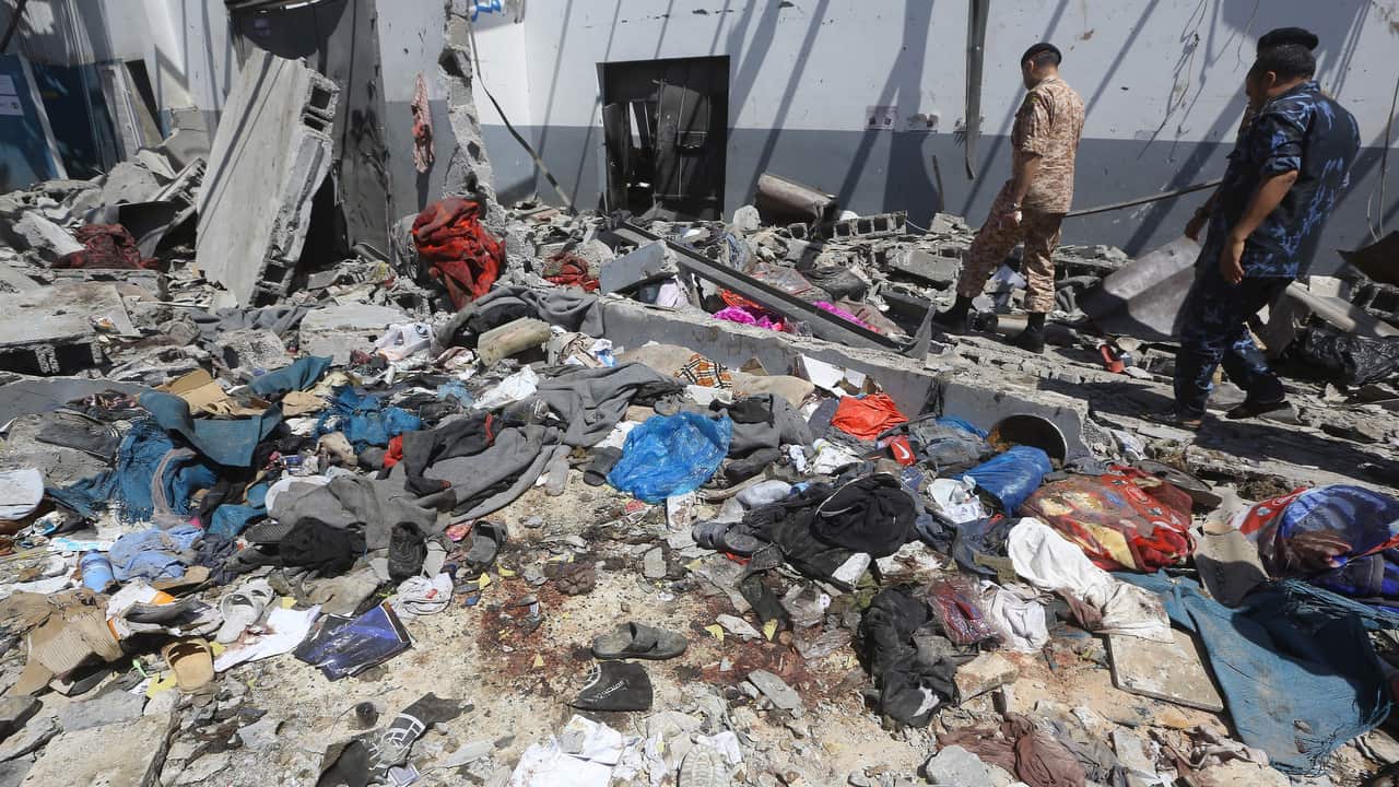 At least 44 people killed and 130 were injured after strike hit the Tajoura detention centre.