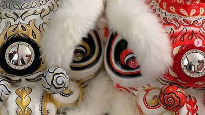 The lion costumes used in this year's performance.