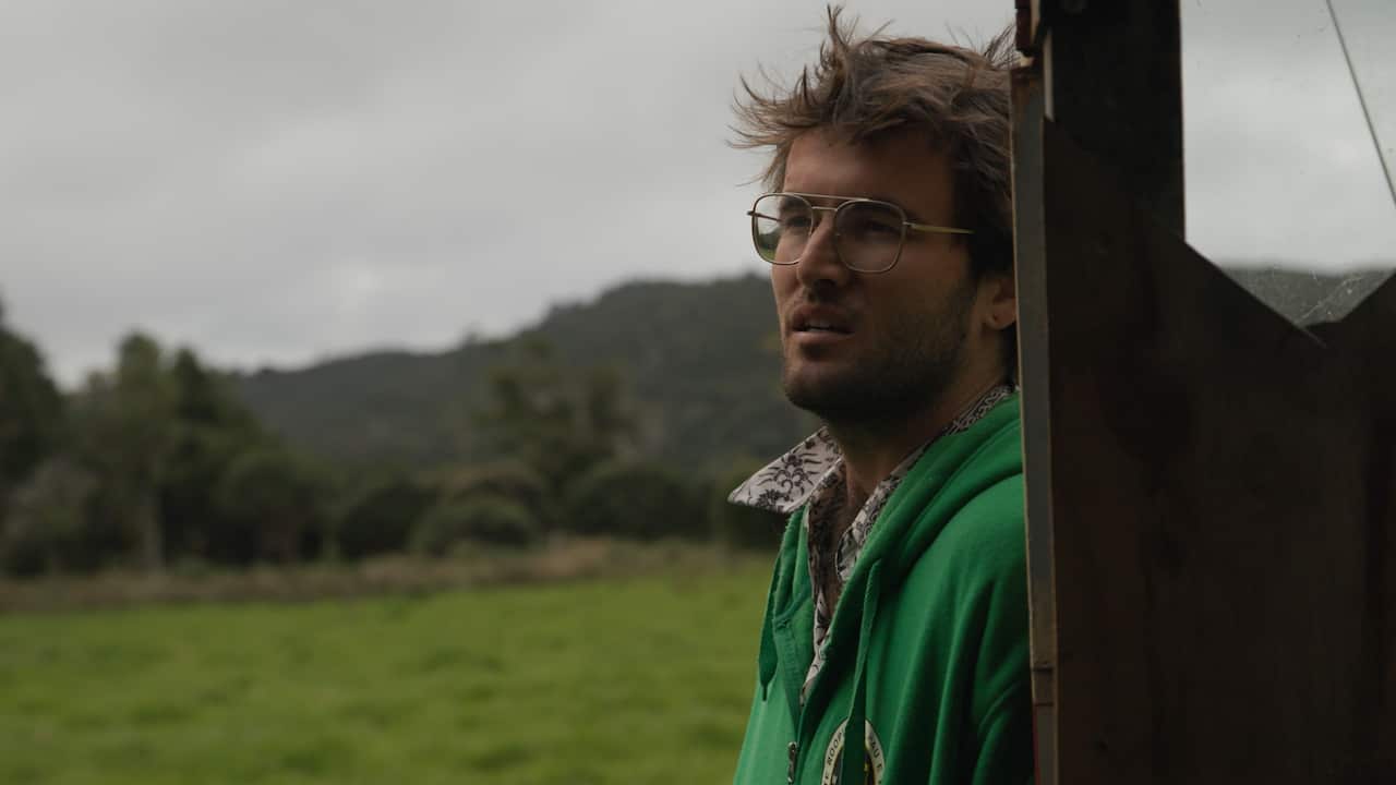 Long term resident of Great Barrier Island Patrick O'Shea, whose off grid house is built entirely from materials salvaged from the tip.