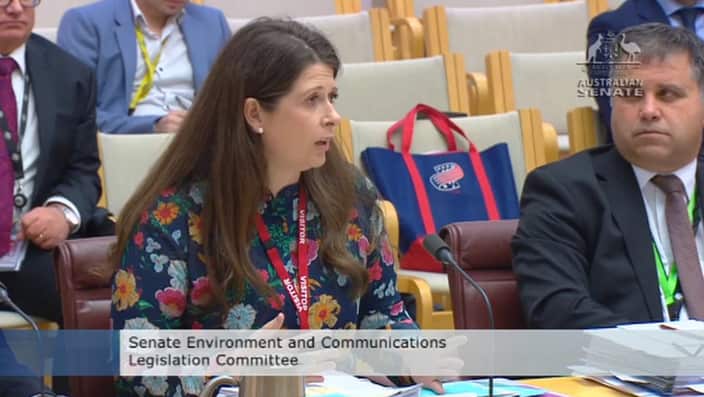 Louise Higgins during Senate Estimates.