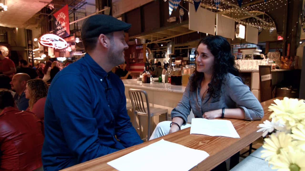 Emily and her date, Lachie, do the 'The 36 Questions That Lead to Love'.