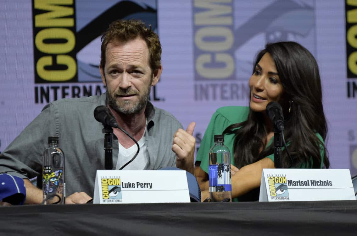 Luke Perry with Riverdale co-star Marisol Nichols (AAP)