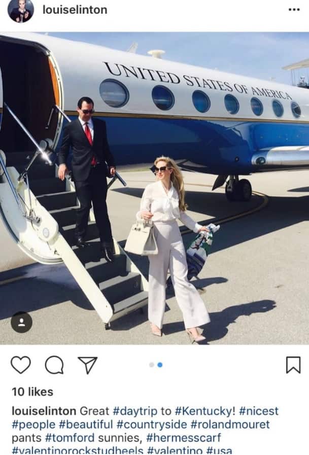 Louise Linton's post on Instagram 