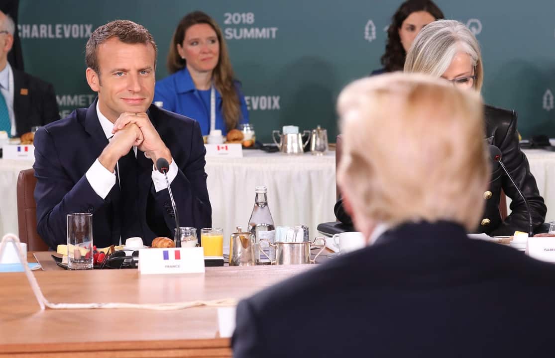 French President Emmanuel Macron was not impressed with Donald Trump's G7 about-face.