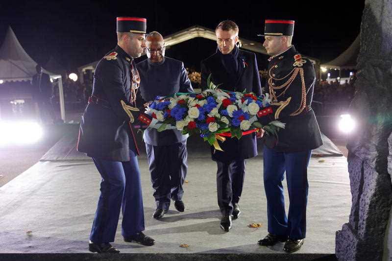 French President Emmanuel Macron during this week's WW1 commemorations.