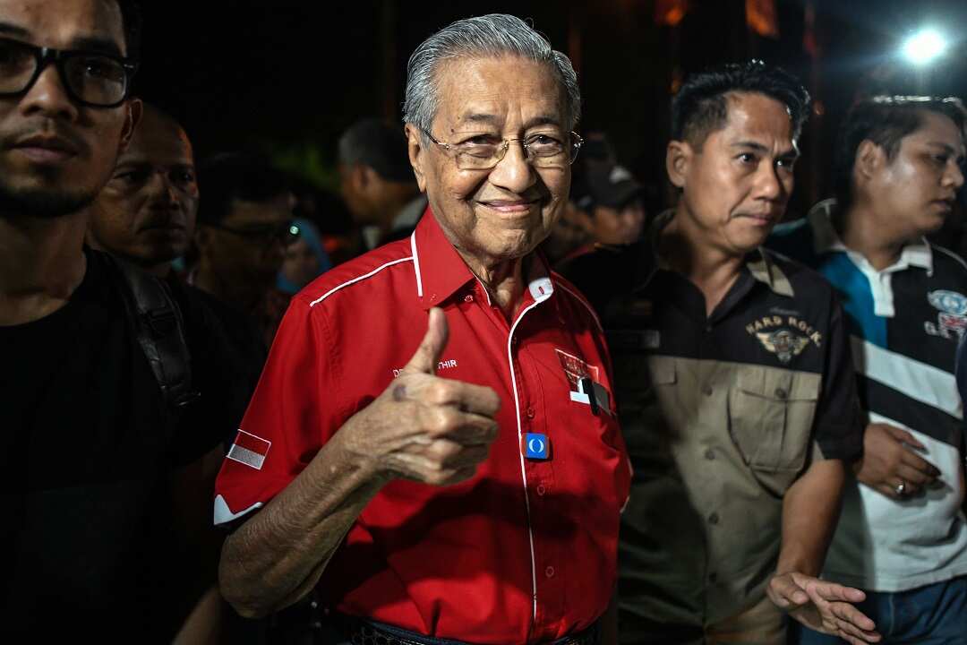 Mahathir Mohamad on the campaign trail.
