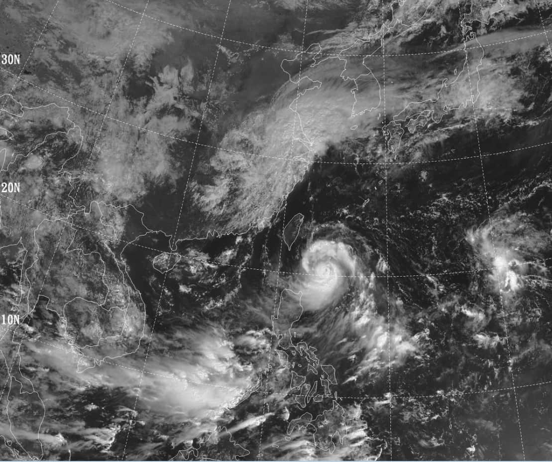 A handout satellilte image made available by the Central Weather Bureau shows the movement of Typhoon Malakas (AAP)