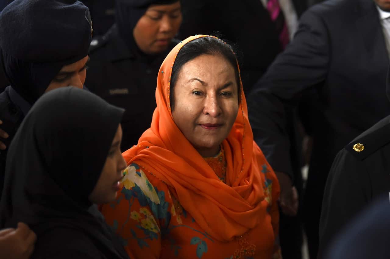 Rosmah Mansor, wife of former Malaysian Prime Minister Najib Razak arrives at Kuala Lumpur High Court in Kuala Lumpur, Malaysia, Thursday, Oct. 4, 2018. 