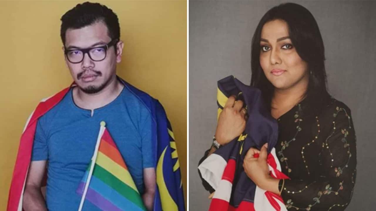 Transgender activist Nisha Ayub and gay rights activist Pang Khee Teik 