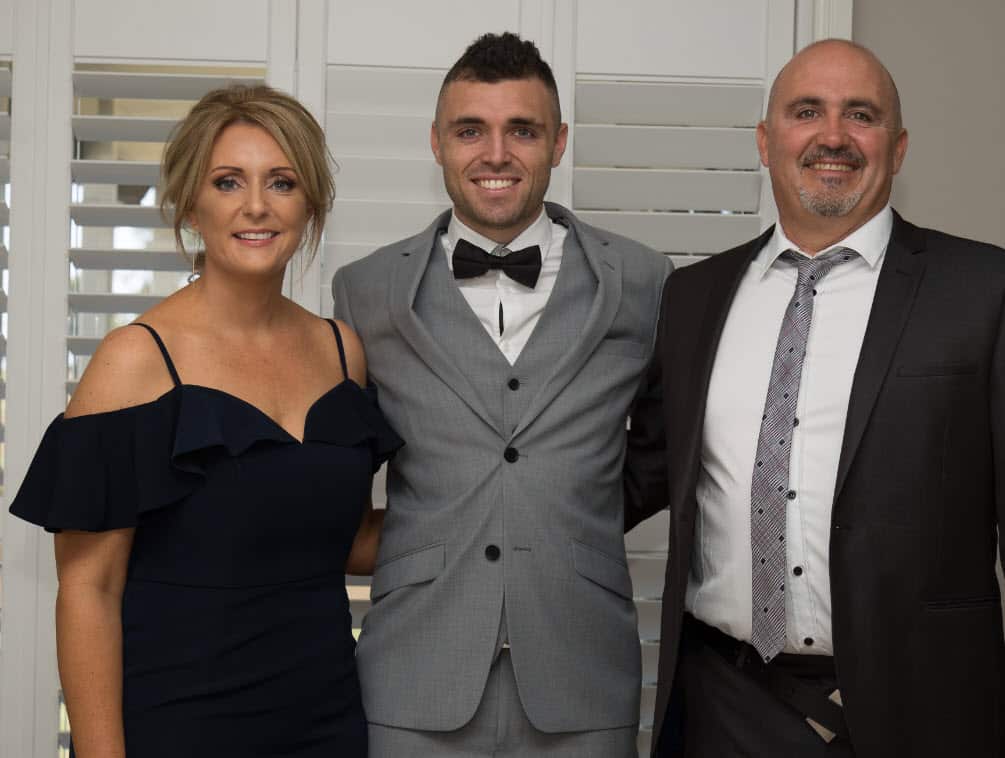 Mitch Mallia and his parents