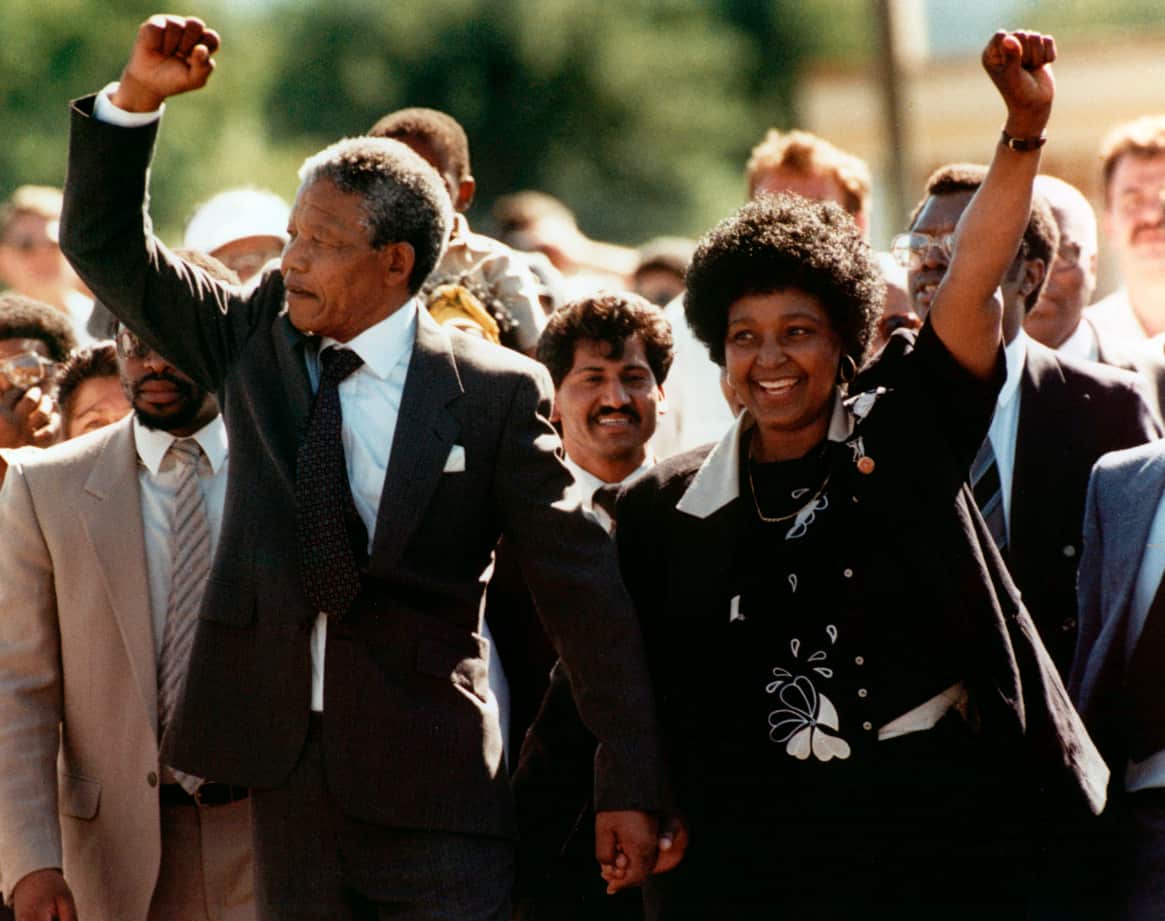 Nelson Mandela and his wife Winnie. 