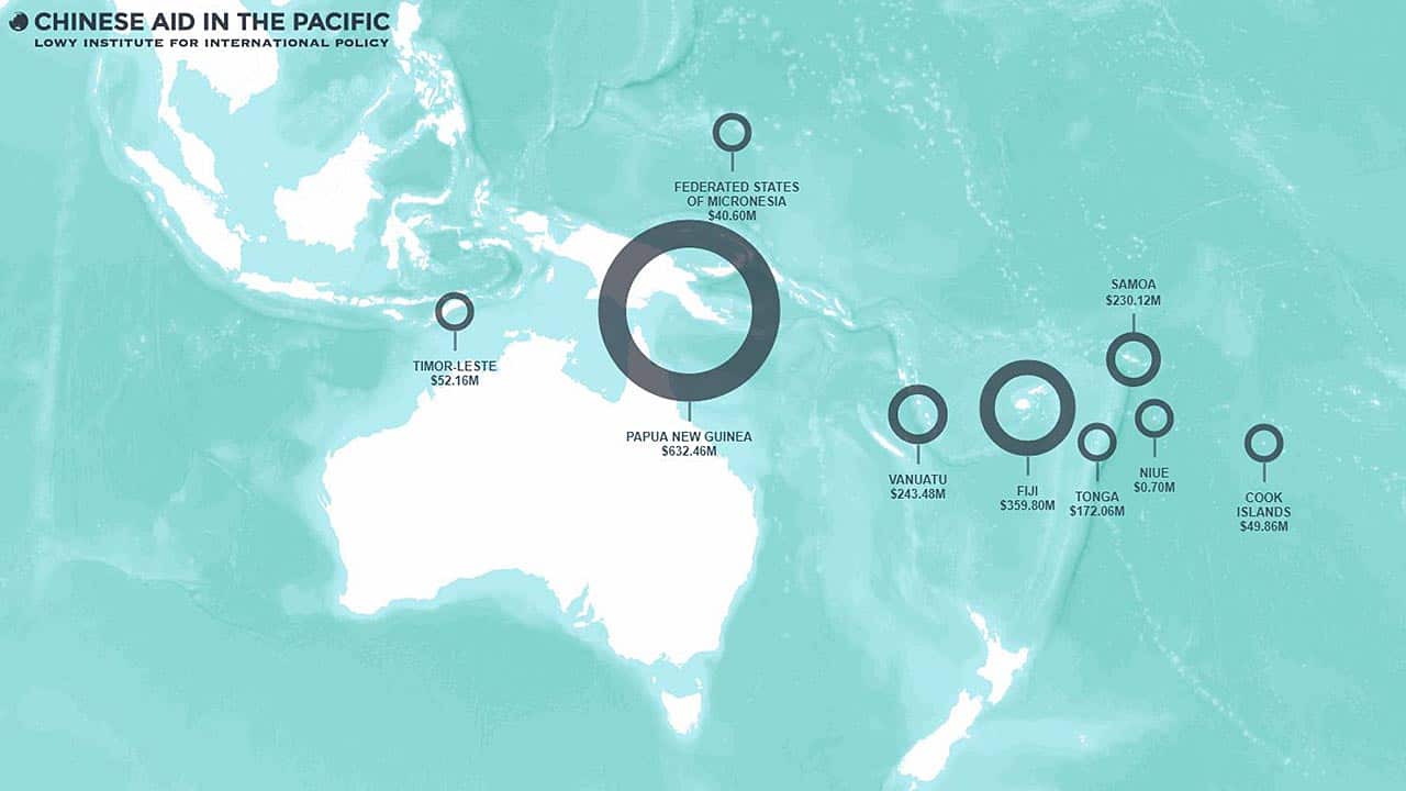 Chinese aid in the Pacific.