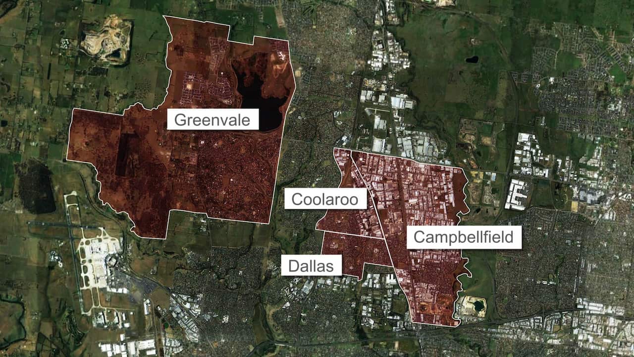 The four properties raided in a counter-terrorism operation Tuesday morning. 