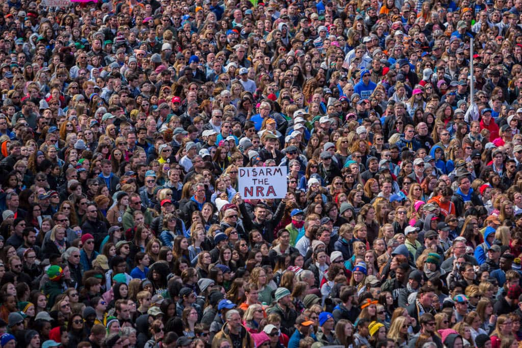Students from Marjory Stoneman Douglas High School in Florida were joined by 800,000 people in the March For Our Lives protest.