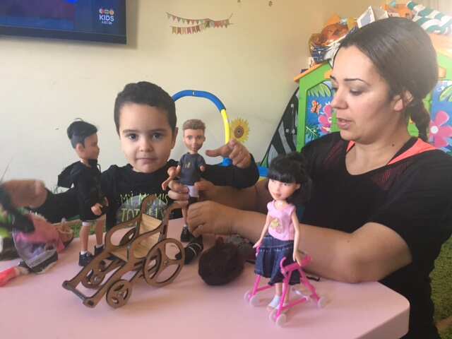 Maria Kentley with her son.