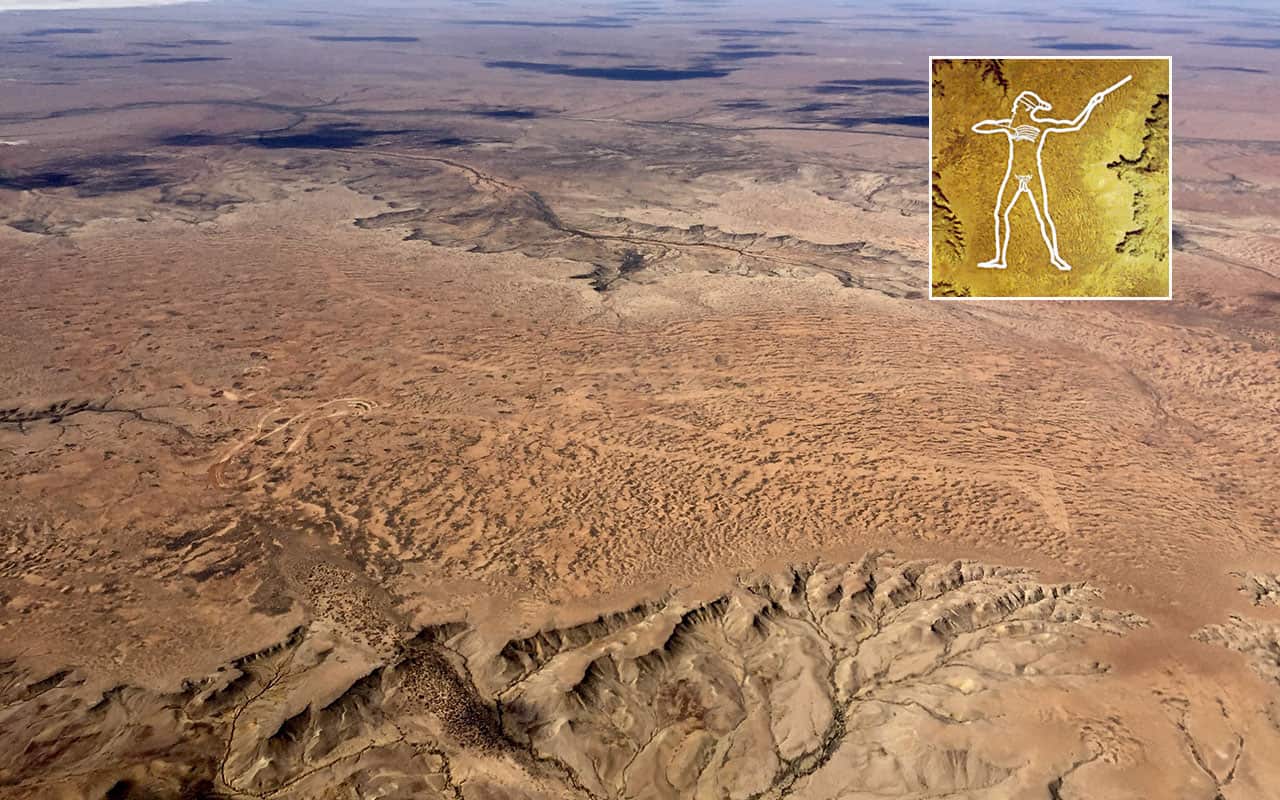 Mysterious outback SA icon Marree Man. 