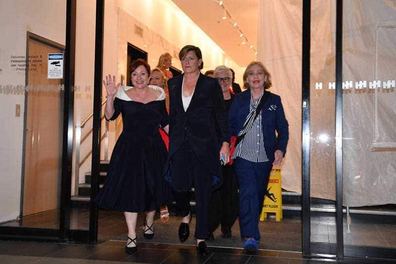 Virginia Edwards (left) and Christine Forster leave their wedding reception in Sydney, earlier this year after same-sex marriage legislation went ahead.