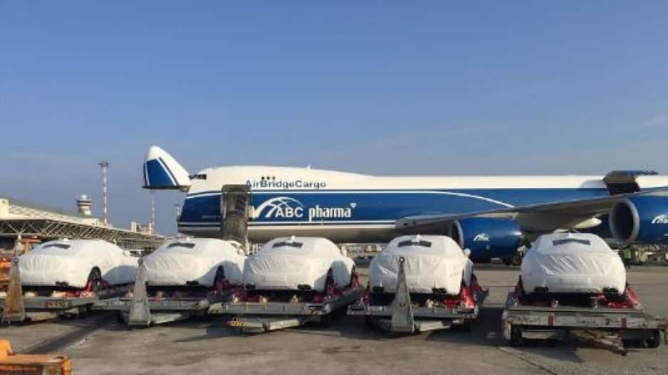 AirBridgeCargo Airlines delivered the 40 brand new Maseratis.