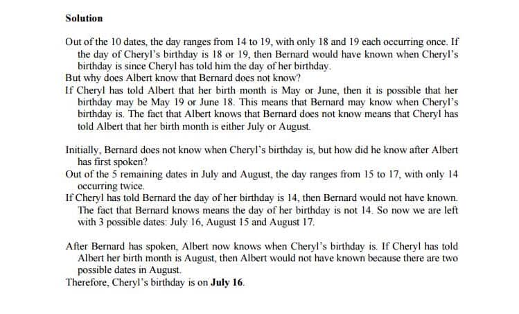 Solution to the Singapore maths problem