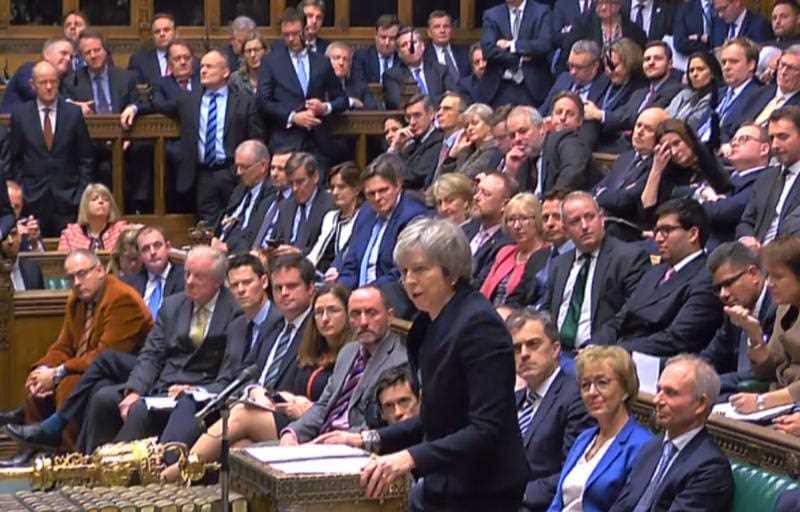 Prime Minister Theresa May speaks at the conclusion of the debate ahead of a vote on her Brexit deal in the House of Commons.
