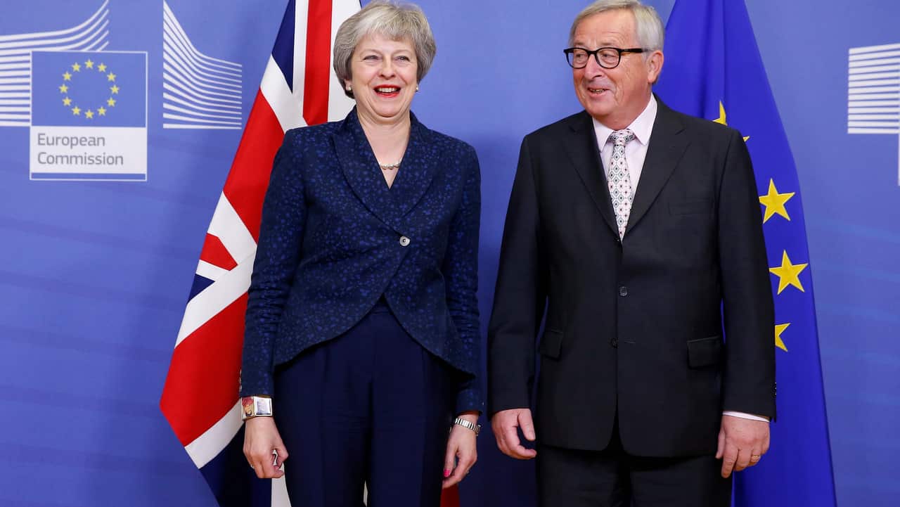 British Prime Minister Theresa May and European commission President Jean-Claude Juncker.