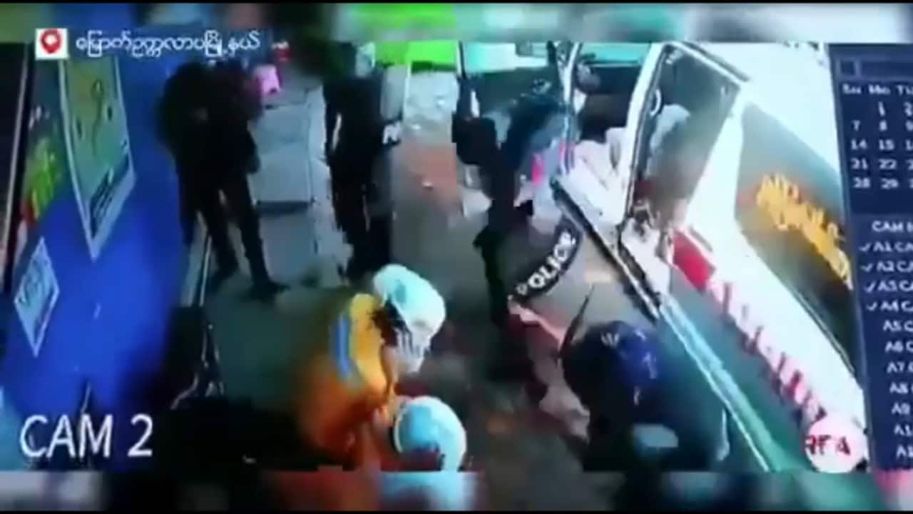 A video released by Radio Free Asia showing medics being attacked by Myanmar police 