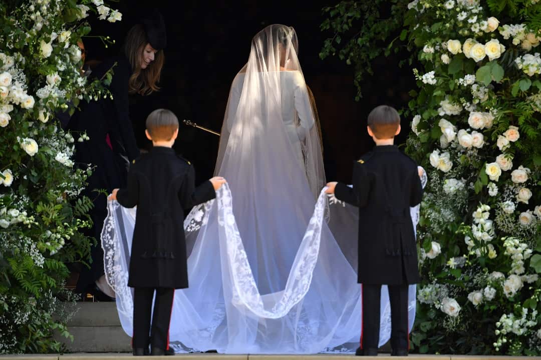The real deal: Meghan Markle's Givenchy dress had a five-metre veil.