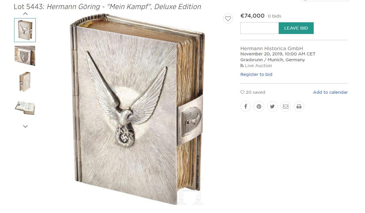 A luxury edition of Hitler's treatise Mein Kampf.