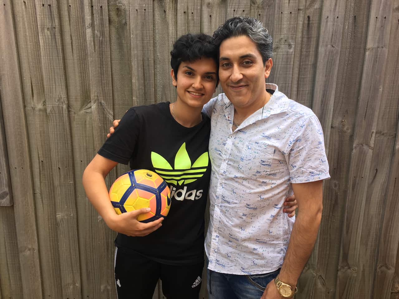 Melika with her father Jamal