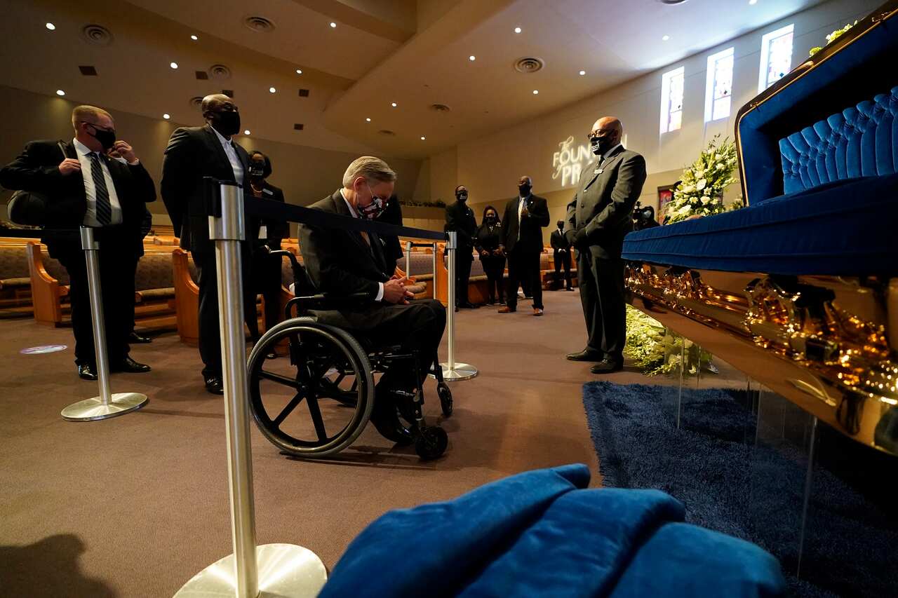 Mr Abbott visited a public memorial in honour of Floyd last year in a Houston church.