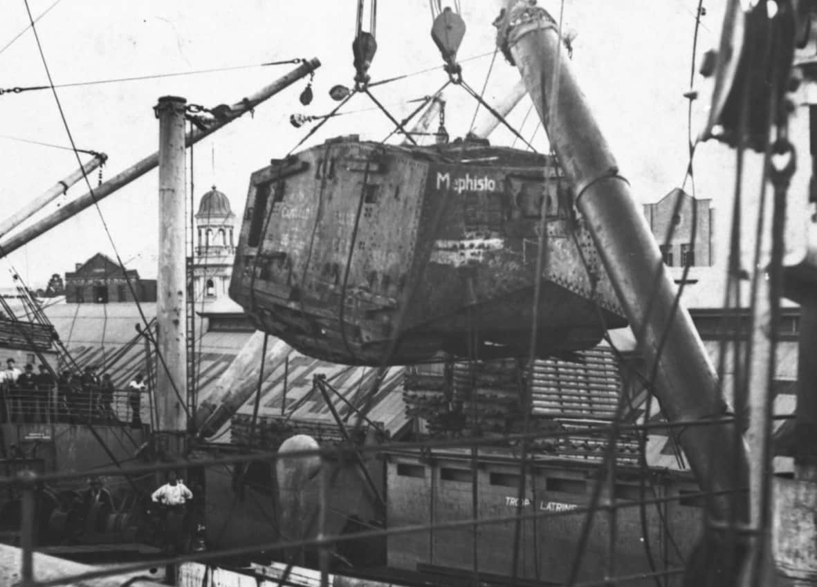 Mephisto - named after the devil Mephistopheles, being unloaded at the Norman wharf in Brisbane
