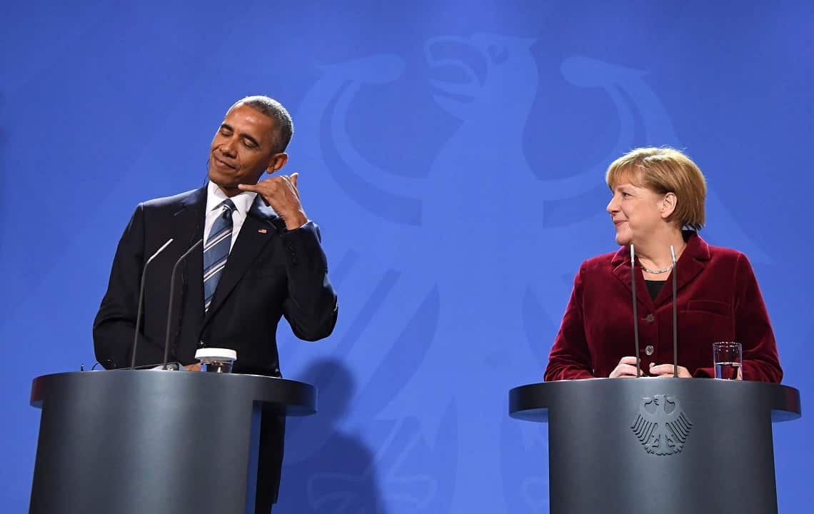 Angela Merkel reportedly had a tear in her eye after her final meeting with Barack Obama.