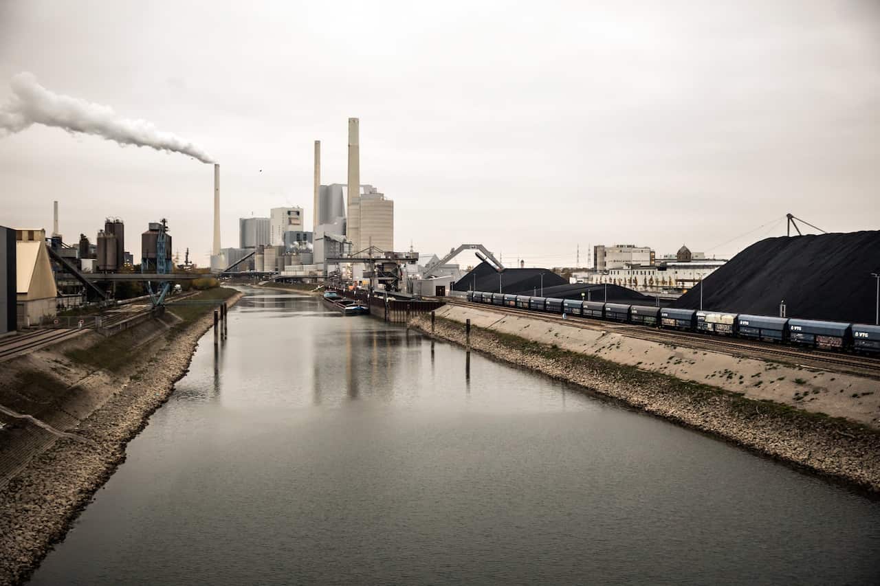 A coal-fired power plant in Mannheim, Germany. The country has a goal of reducing carbon emissions by 55 percent of 1990s levels by 2030.Credit...