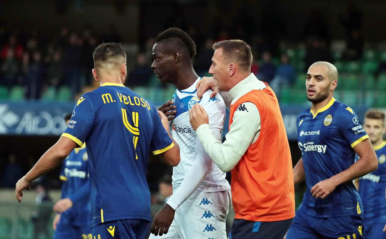 Brescia's Mario Balotelli was racially abused by fans in Verona in November.