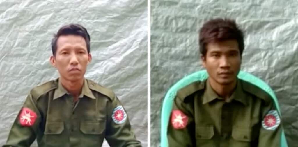 Pvt. Myo Win Tun and Pvt. Zaw Naing Tun, the first members of Myanmar’s military to openly confess to taking part in a a "genocidal campaign" against Rohingyas.