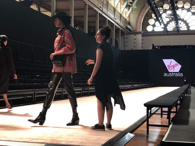 Hanan Ibrahim in rehearsals for Melbourne Fashion Festival