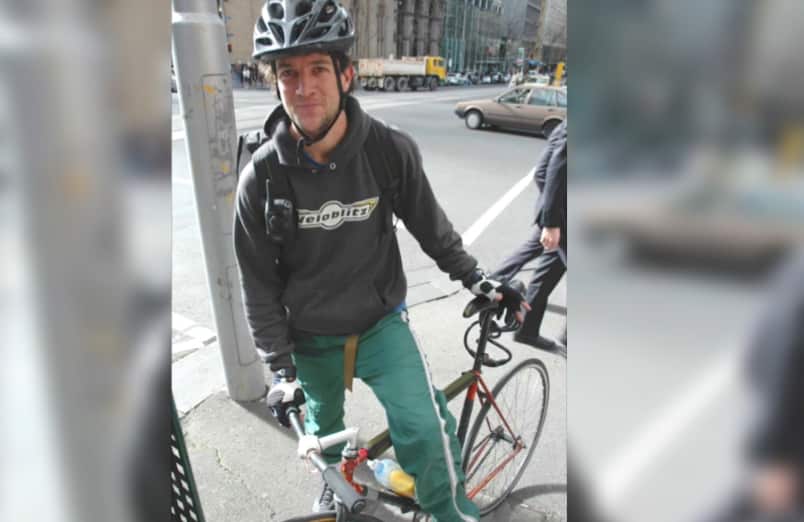 Michael Makatron in 2001 with his bike