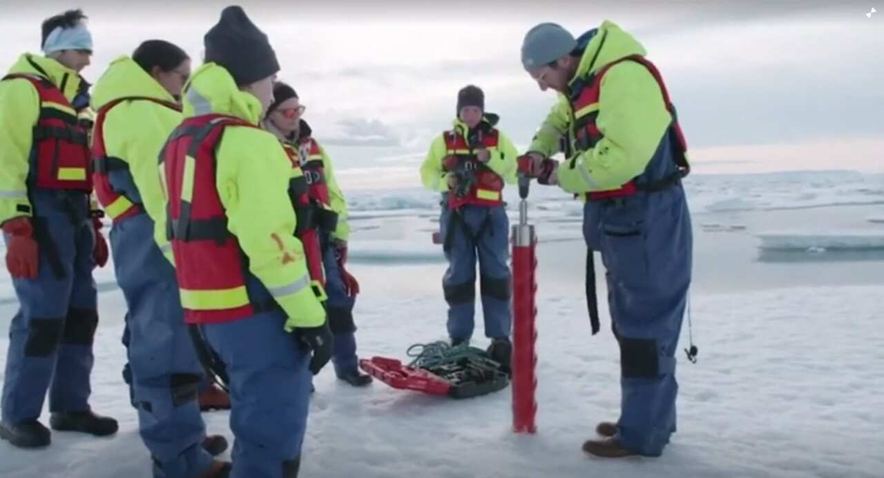 The team discovered the microplastic material trapped in ice taken from Lancaster Sound.